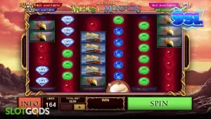 Tampilan visual slot Age of the Gods Medusa & Monsters dengan latar belakang pantai