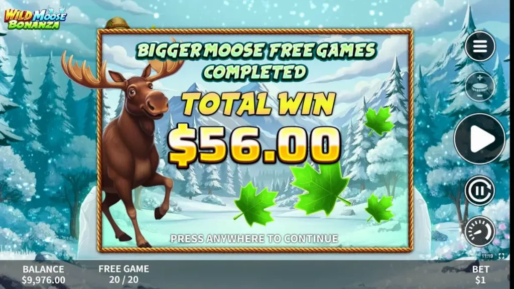 Pemandangan alam liar dalam permainan slot Wild Moose Bonanza